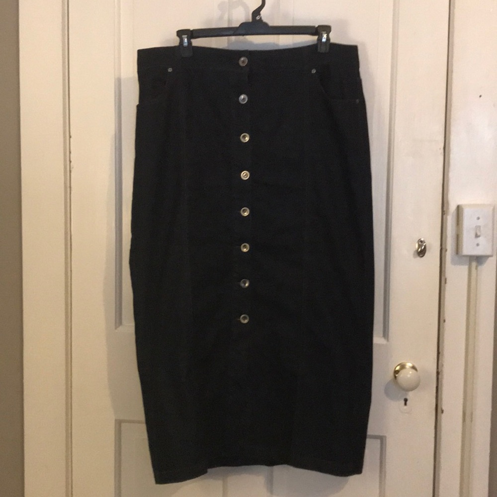 Lane Bryant Button Up Denim Maxi Skirt